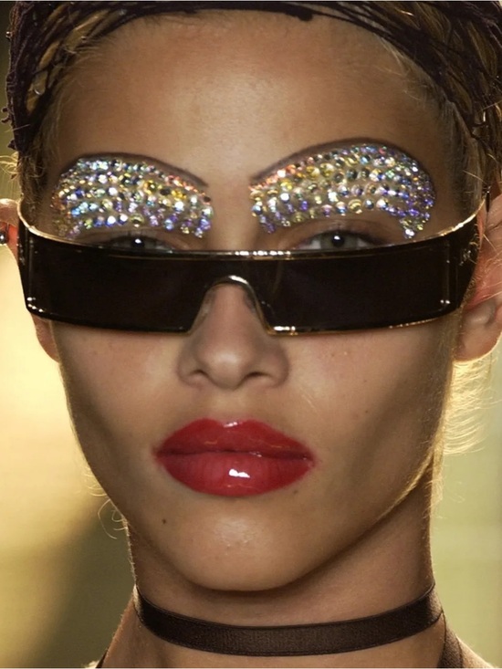 Vintage Galliano for Dior Silver Shield Sunglasses runway spring summer 2003 main image 4